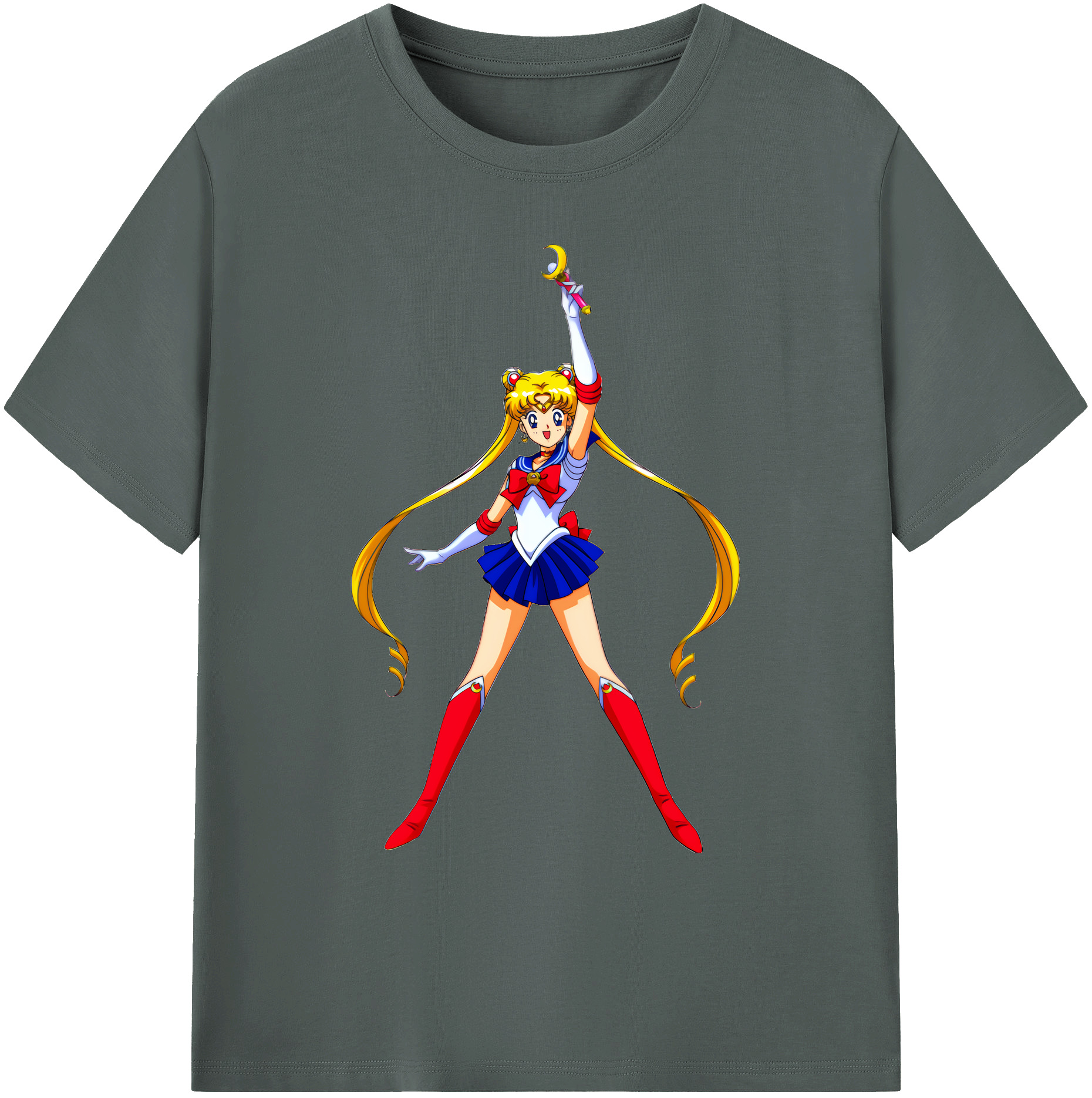 （画像用） 美少女戦士セーラームーン 月野 うさぎ つきの うさぎ Sailor Moon Tsukino Usagi 綿100％ メンズ半袖Tシャツ｜肌触りやわらか＆通気性
